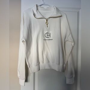 Cleo Harper Cream Quarter-Zip Sweatshirt